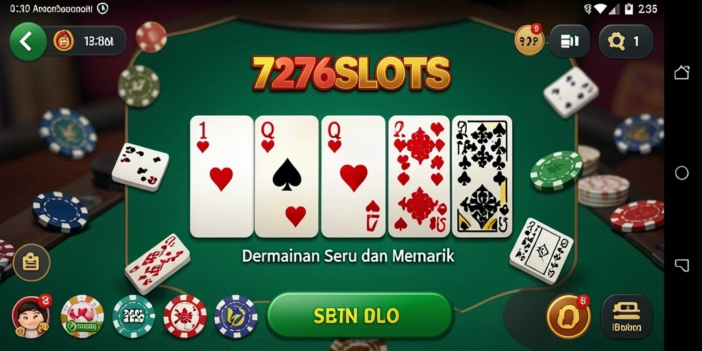 Screenshot gameplay 7276SLOTS menunjukkan keseruan bermain Domino.