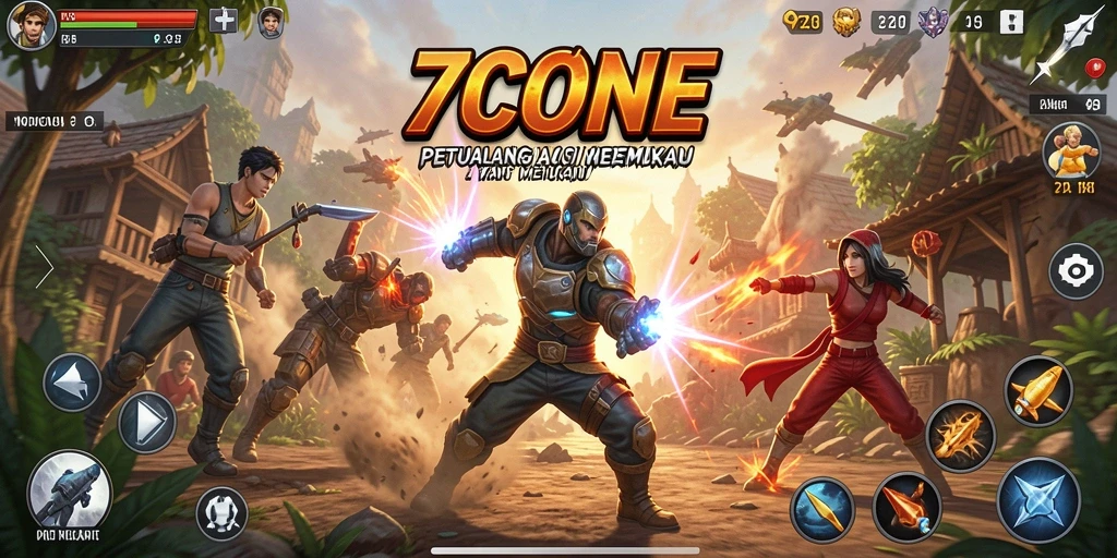 Tampilan gameplay seru dan mendebarkan dari 7CONE.