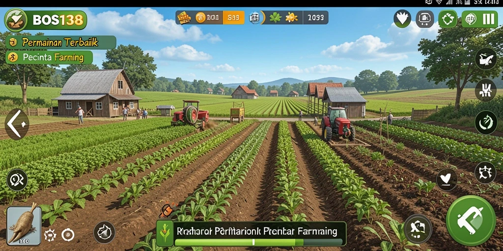 Screenshot gameplay BOS138 menunjukkan aktivitas pertanian yang seru dan menarik.
