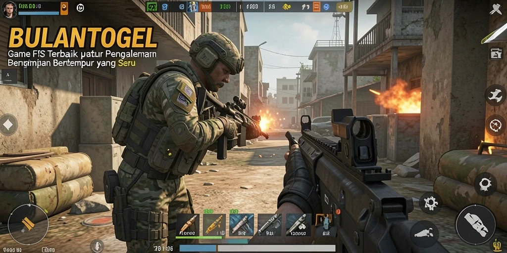 Screenshot gameplay BULANTOGEL menampilkan pertempuran intens di medan perang.