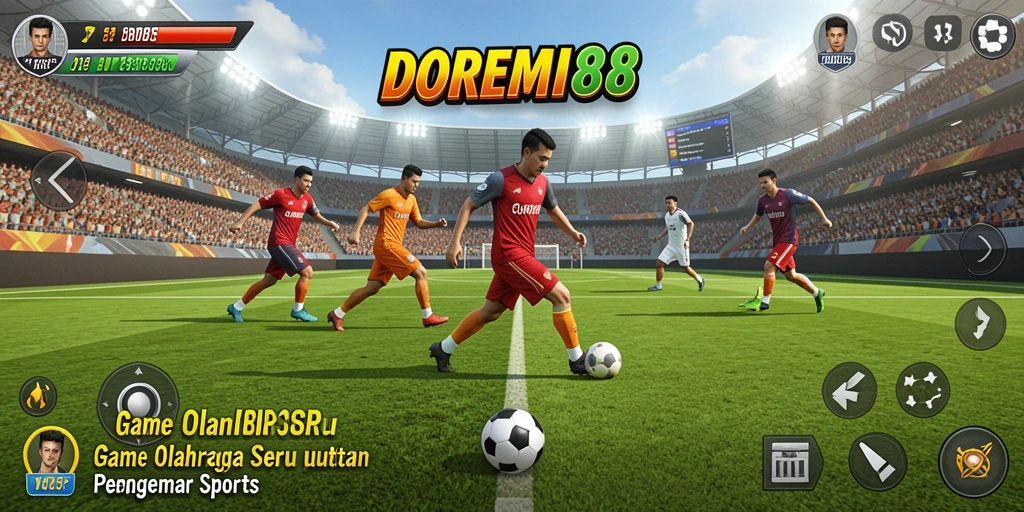 Tampilan gameplay menegangkan dalam DOREMI88 menunjukkan aksi olahraga yang mendebarkan.