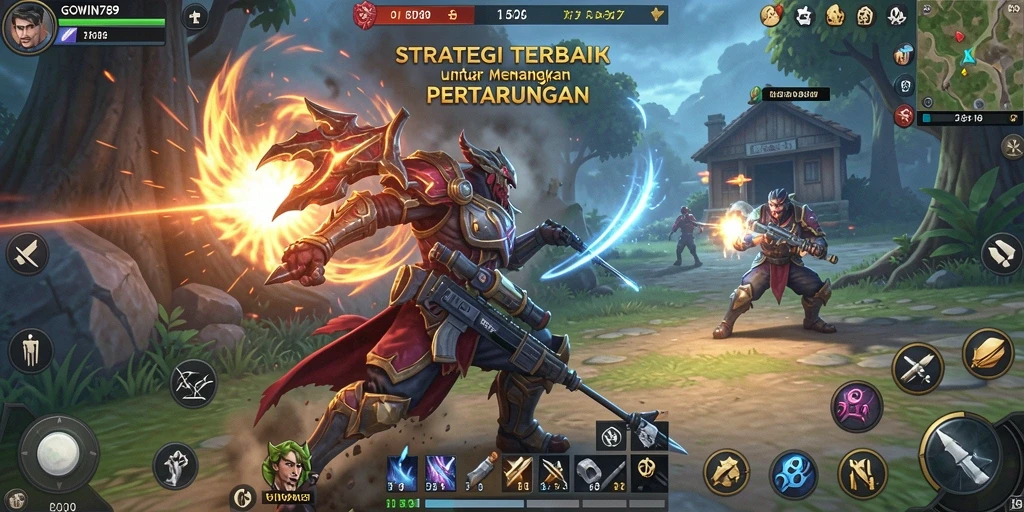 Screenshot gameplay GOWIN789 yang menampilkan pertarungan strategis yang mendebarkan.