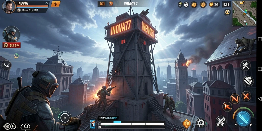 Tampilan gameplay <strong>INOVA77</strong> yang penuh aksi dan strategi Tower Defense.