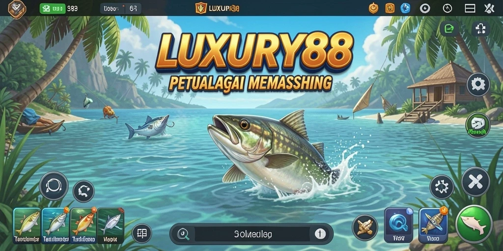 Screenshot gameplay menunjukkan aksi memancing seru di LUXURY88.