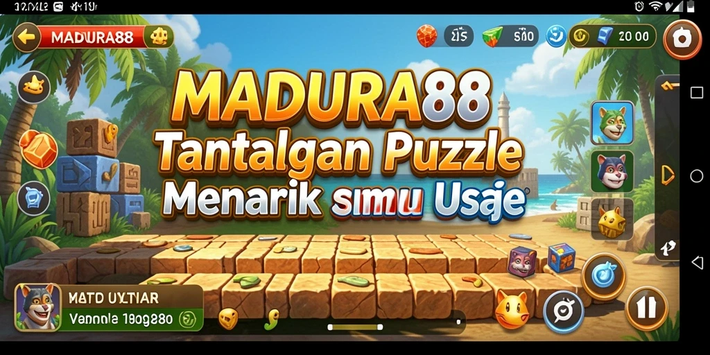 Screenshot utama MADURA88 menampilkan gameplay menantang puzzle yang seru.