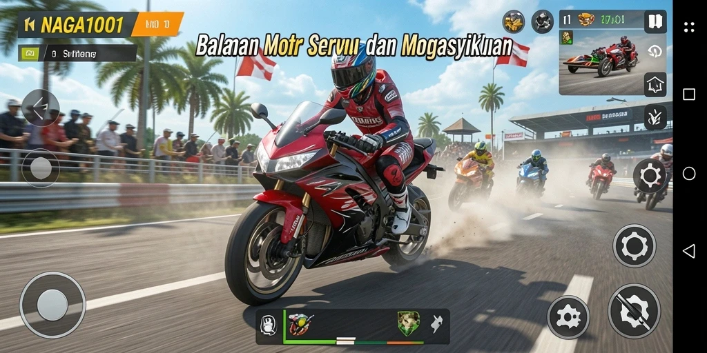 Gameplay mendebarkan NAGA1001 saat balapan di lintasan