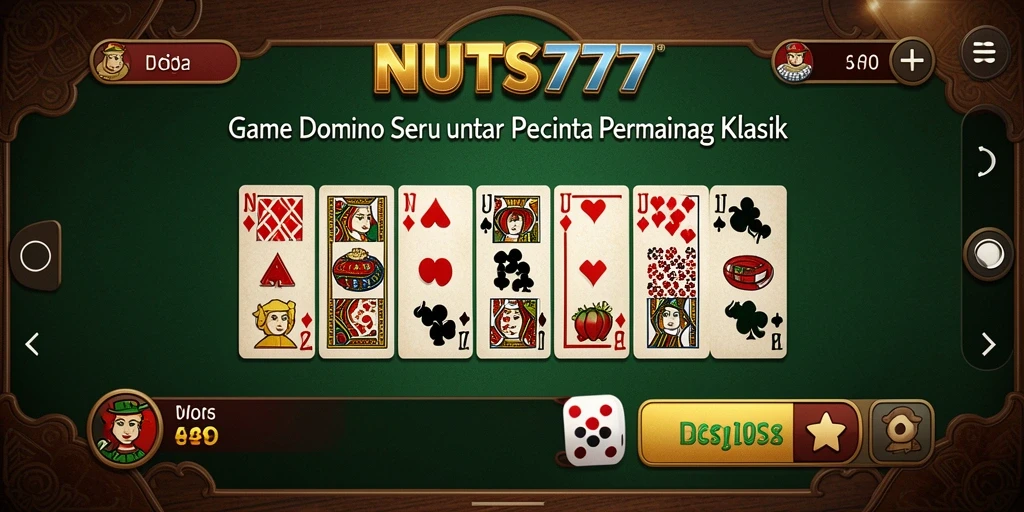 Tampilan gameplay NUTS777 yang menarik saat bermain Domino.