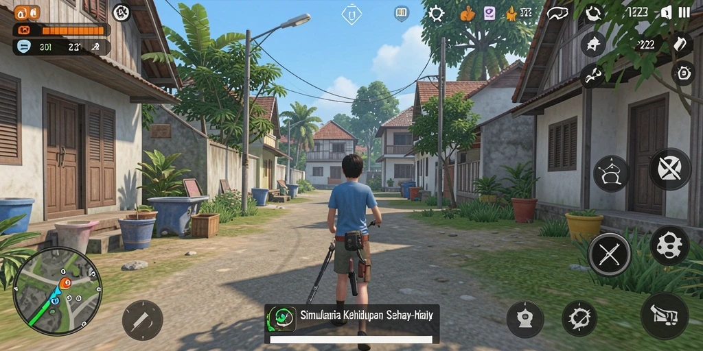 Tangkapan layar utama dari gameplay OH222 yang menunjukkan simulasi interaktif.