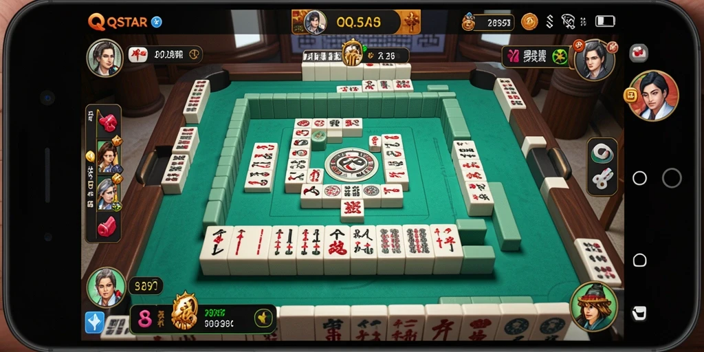 Tampilan gameplay seru dari QQSTAR Mahjong.