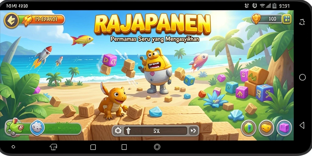 Screenshot utama RAJAPANEN menampilkan gameplay puzzle yang menarik.