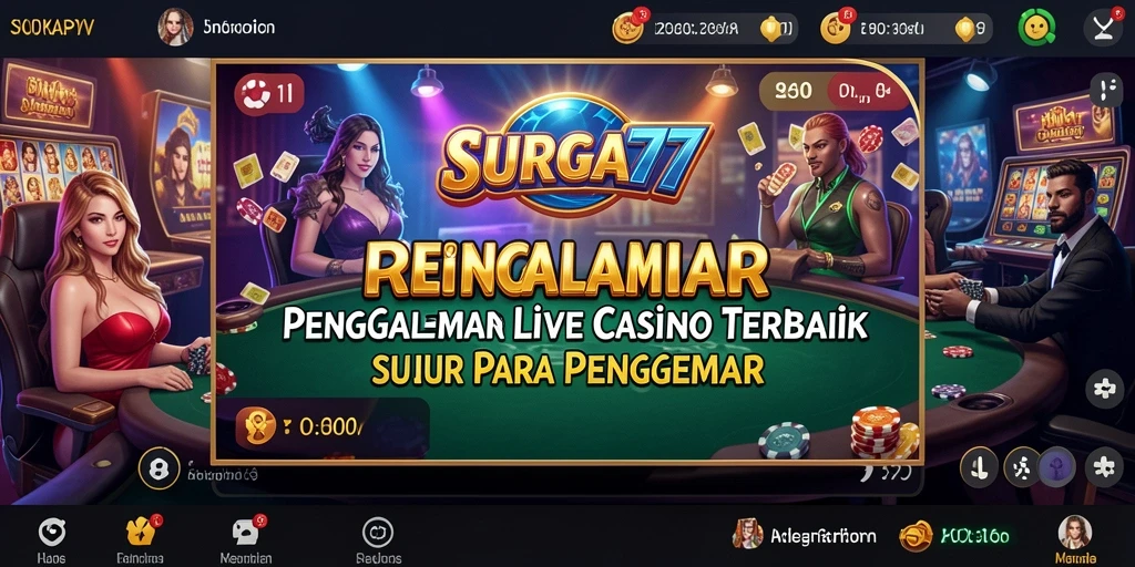 Tangkapan layar utama SURGA77 menampilkan dealer profesional dan gameplay yang mendebarkan.