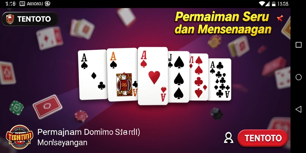 Tampilan menawan dari gameplay Domino di TENTOTO.